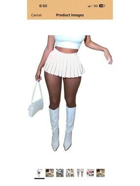 Women’s Mini Pleated Skirt High Waist Stretchy Tennis Skater A-line Skirt
